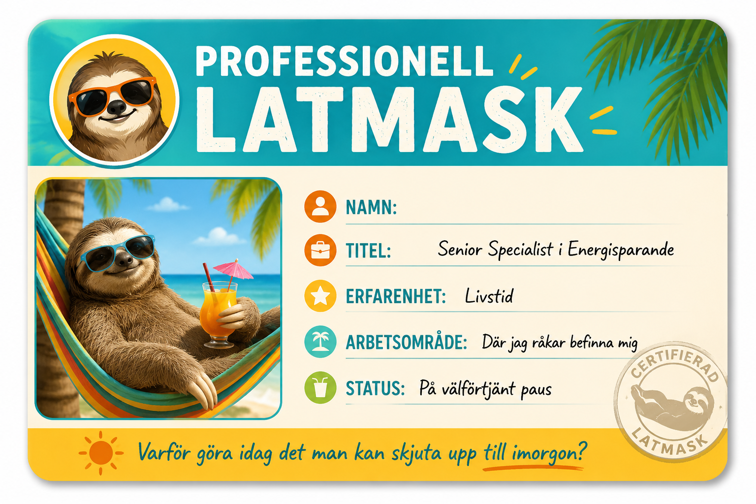Professionell Latmask